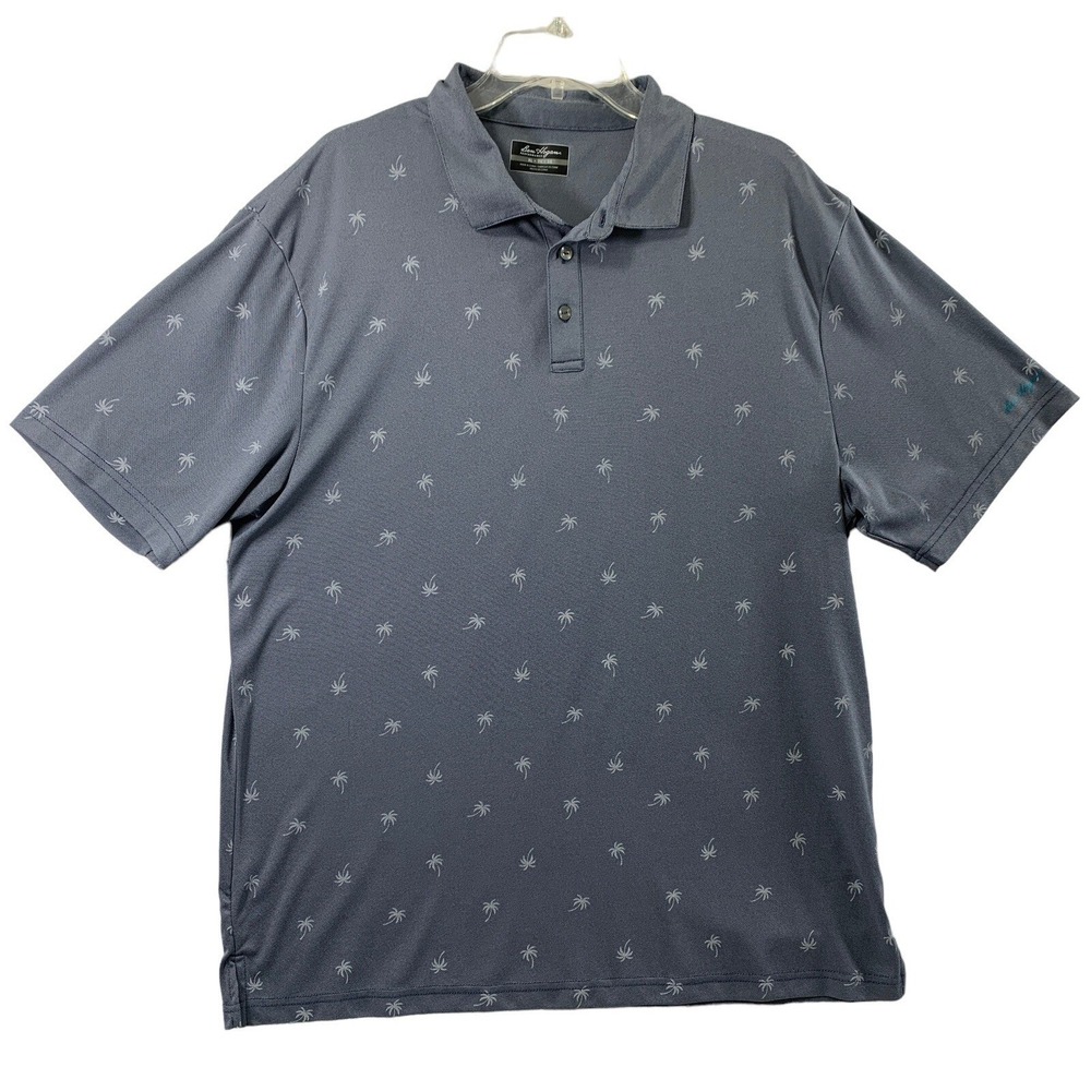 Ben Hogan Performance Polo Shirt Mens XL Golf Gray Palm Tree Short Sleeve Golfer